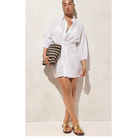 J. Crew Cinched shirtdress in sheer cotton voile Medium - Picture 1 of 6